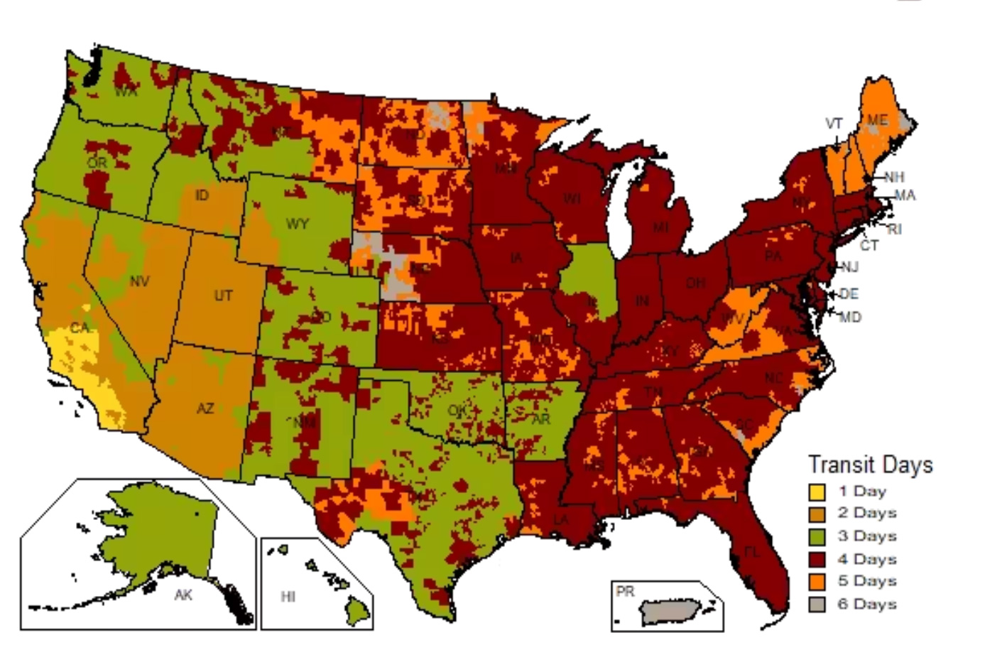 Ground Transit Time Map
